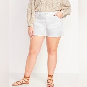 Old Navy Mid Rise Wow White Jean Shorts